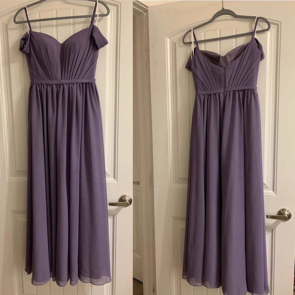 Lavender/purple long bridesmaid/prom dress.
